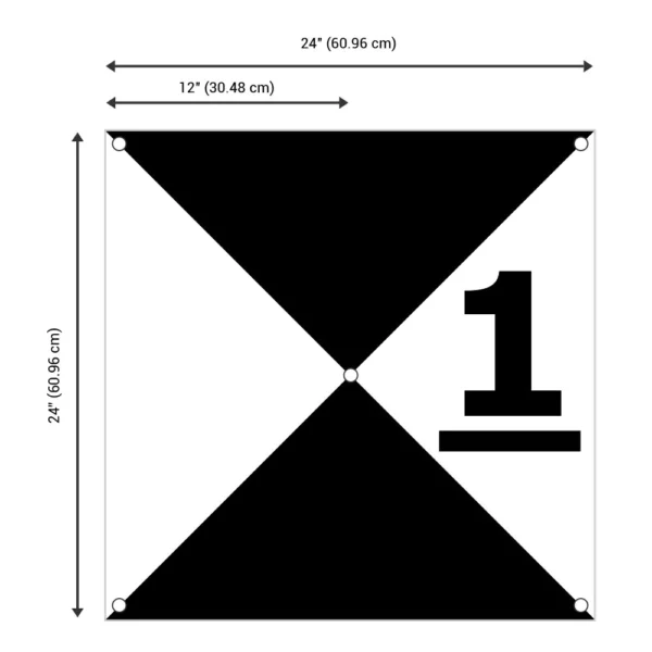 GCP Aerial Targets (Pack 10 units) | Model E (60x60cm) | Numbered 0-9 - Imagem 3