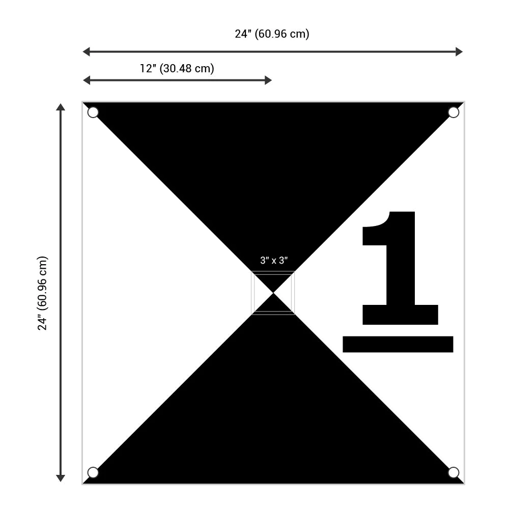 GCP Aerial Targets (Pack 10 units) | Model P (60x60cm) | Numbered 0-9 - Imagen 3