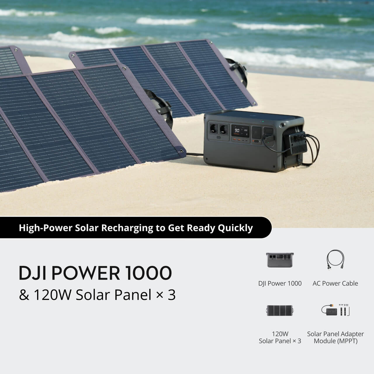 Painel solar DJI Power 1000 e 120W × 3
